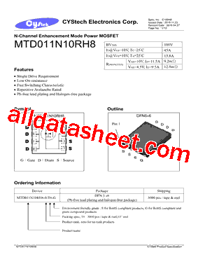 MTD011N10RH8-0-T6-G型号图片