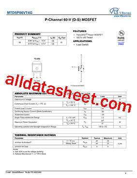 MTD5P06VT4G型号图片