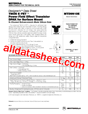 MTD9N10E型号图片
