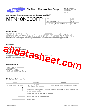 MTN10N60CFP型号图片