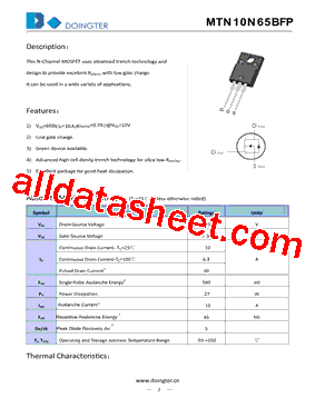 MTN10N65BFP型号图片