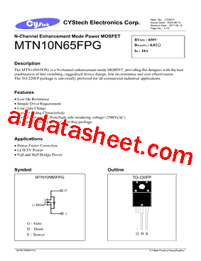 MTN10N65FPG型号图片