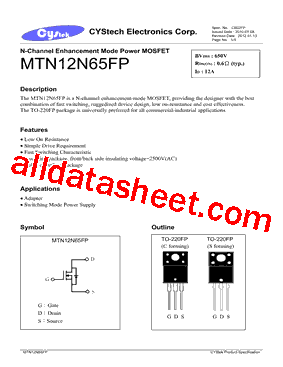 MTN12N65FP型号图片