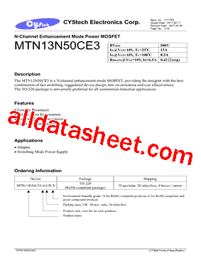 MTN13N50CE3-0-UB-X型号图片