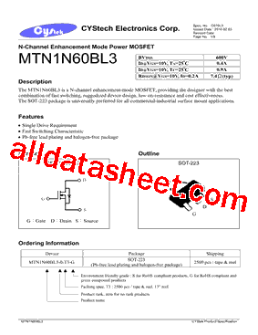 MTN1N60BL3-0-T3-G型号图片