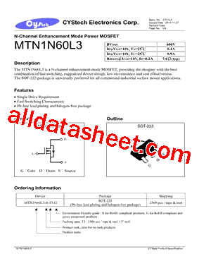 MTN1N60L3型号图片