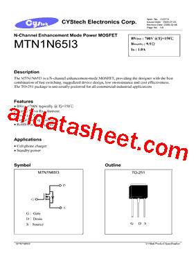 MTN1N65I3型号图片