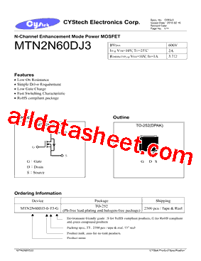 MTN2N60DJ3型号图片