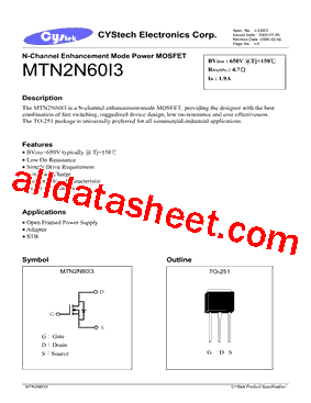 MTN2N60I3型号图片