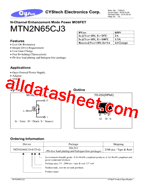 MTN2N65CJ3-0-T3-G型号图片