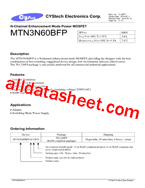 MTN3N60BFP型号图片