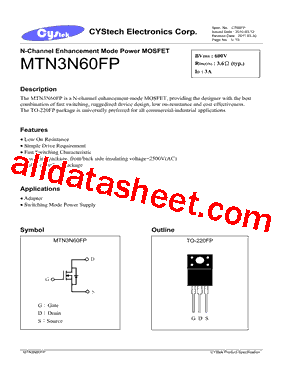 MTN3N60FP型号图片