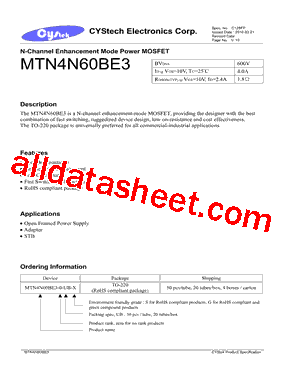 MTN4N60BE3型号图片