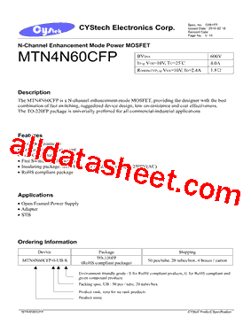 MTN4N60CFP-0-UB-S型号图片