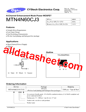 MTN4N60CJ3型号图片