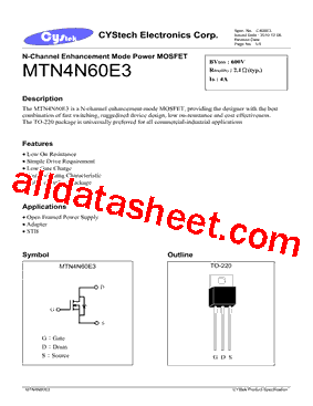 MTN4N60E3型号图片