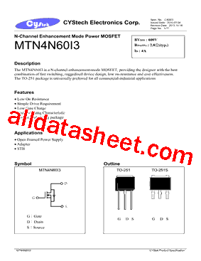 MTN4N60I3型号图片