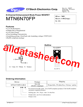 MTN6N70FP-0-UB-S型号图片