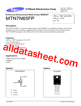 MTN7N65FP型号图片