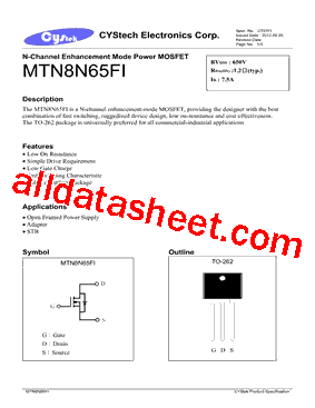 MTN8N65FI型号图片