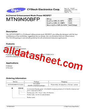 MTN9N50BFP型号图片