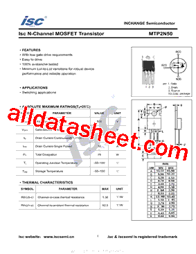MTP2N50型号图片