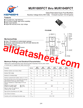 MUR1020FCT型号图片