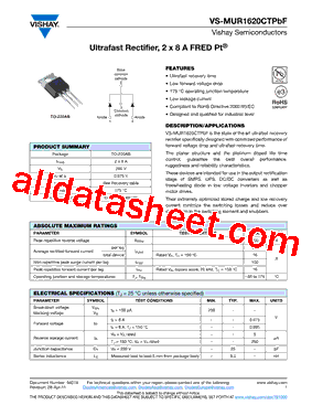 MUR1620CTPBF型号图片