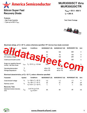 MUR30005CTR型号图片