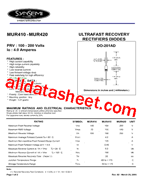 MUR4100EG型号图片