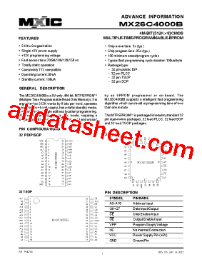 MX26C4000BTC-15型号图片