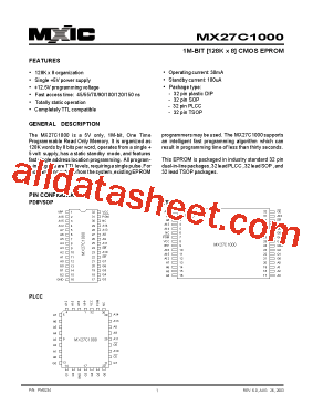 MX27C1000TC-10型号图片