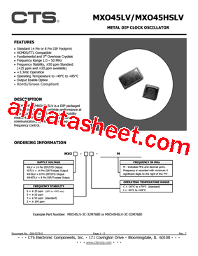 MXO45HSLV-5I-M型号图片