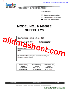 N140BGE-L23型号图片