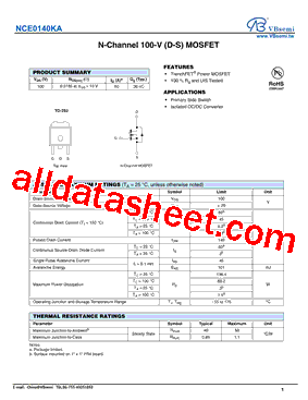 NCE0140KA型号图片