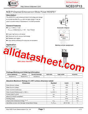 NCE01P13型号图片