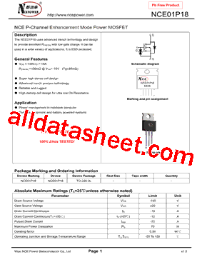 NCE01P18型号图片