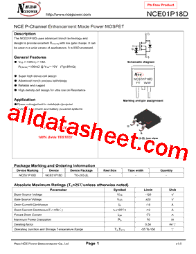 NCE01P18D型号图片
