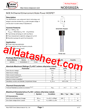 NCE0202ZA型号图片