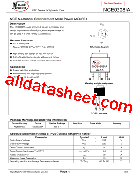 NCE0208IA型号图片