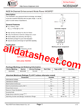 NCE0240F型号图片