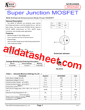 NCE04N65型号图片