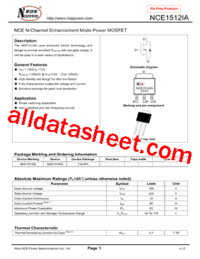 NCE1512IA型号图片