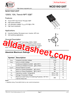 NCE15G120T型号图片