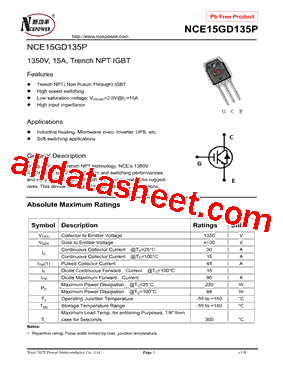 NCE15GD135P型号图片