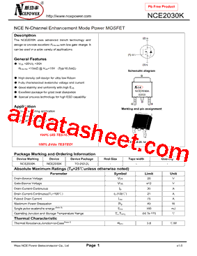 NCE2030K型号图片