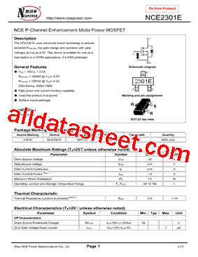 NCE2301E型号图片