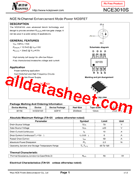 NCE3010S型号图片