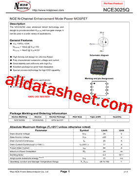 NCE3025Q型号图片