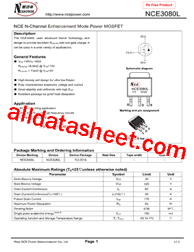NCE3080L型号图片